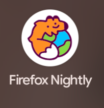 앱 아이콘이 지구 위 큰 꼬리가 달린 여우 그림으로 바뀐 Firefox Nightly 항목