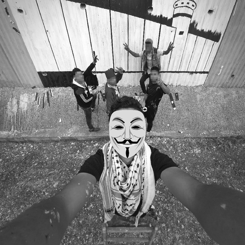 THE WALL OF SHAME
borderline mural street art work in progress at Qalqilya, Westbank, Palestine.